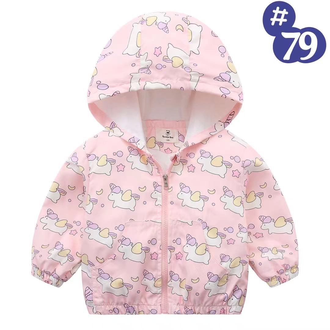 Áo gió lót cotton Ravedye Bear nhiều hình Bé Gái size 100 - 140