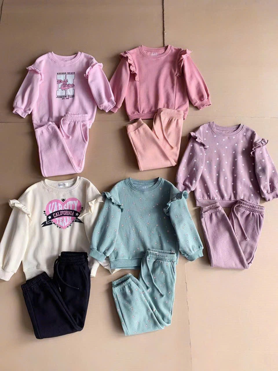 Bộ nỉ Castro dòng Nhí nhiều hình Bé Gái size 12m - 4y