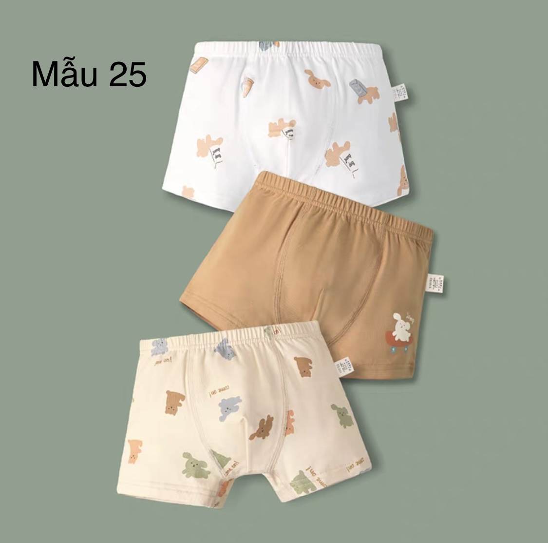 Set 3 sịp đùi cạp nhỏ nhiều mẫu BT size 120 - 160 ( Bảng màu mới )