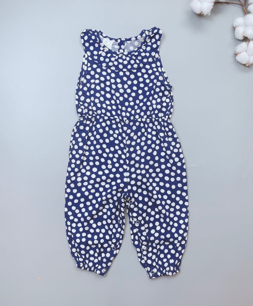 [30%] Jumpsuit HM navy chấm bi trắng BG