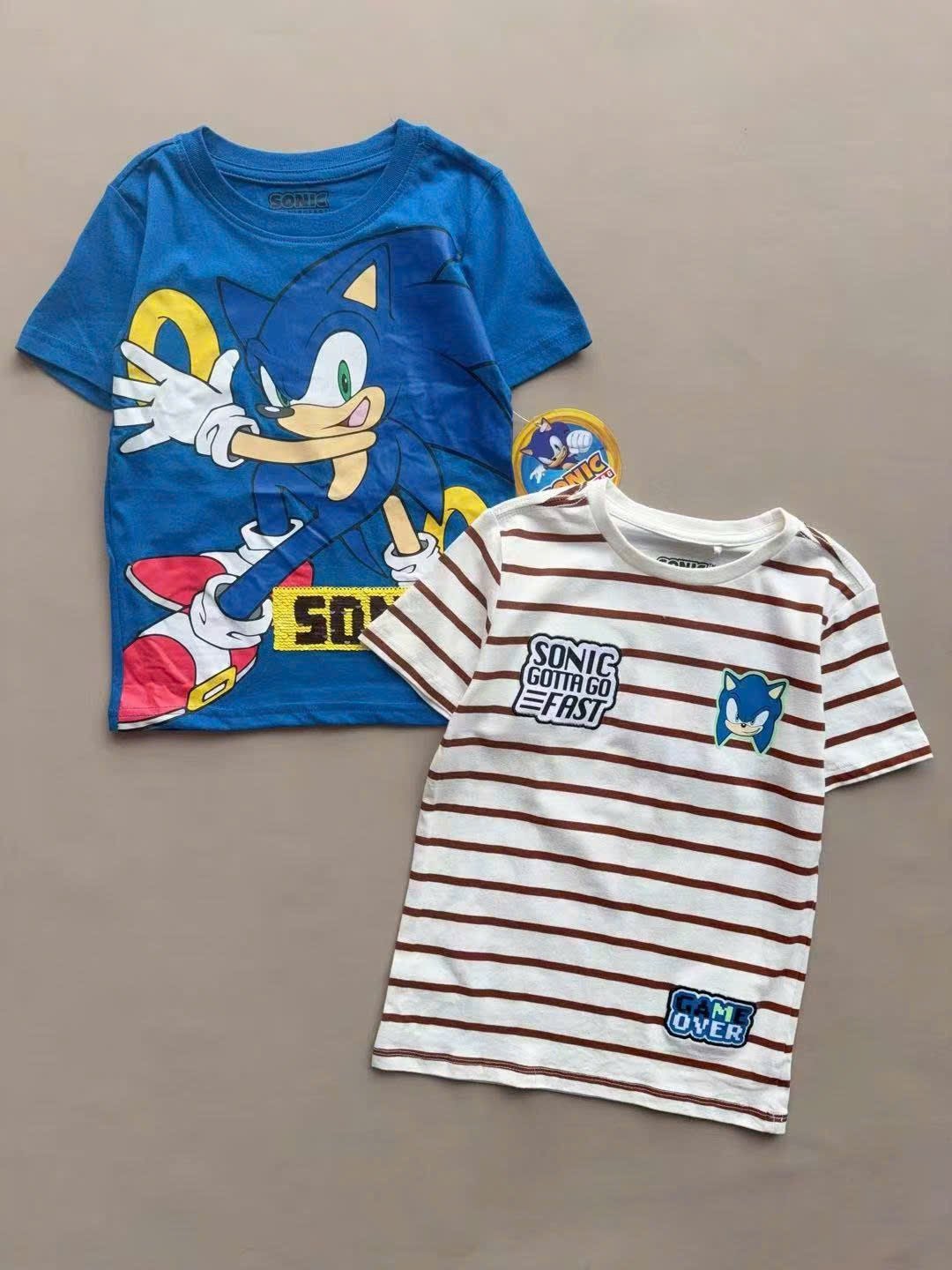 Áo cotton Sonic dư xịn nhiều màu cho bé trai size 4-7y