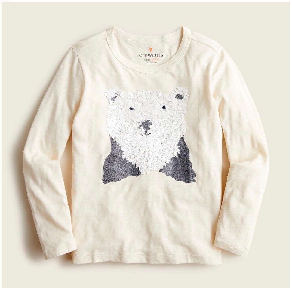 Áo cotton Crewcuts kim sa / nhũ nhiều hình động vật size 2 - 12y