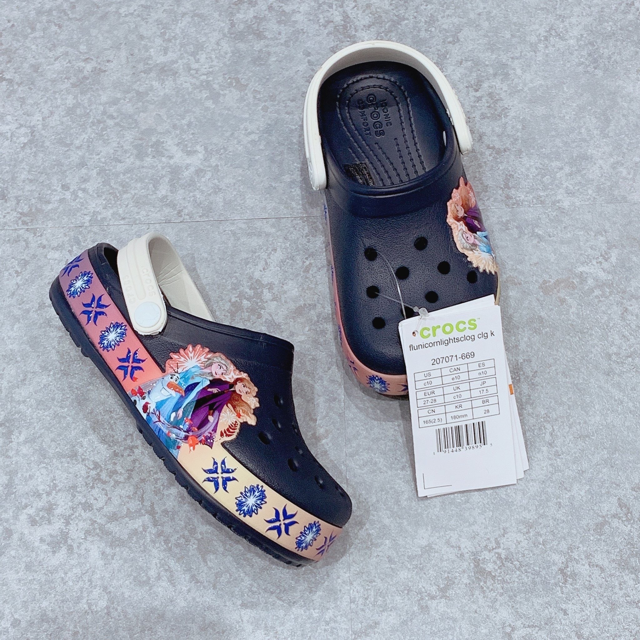 Crocs Elsa Anna màu navy BG