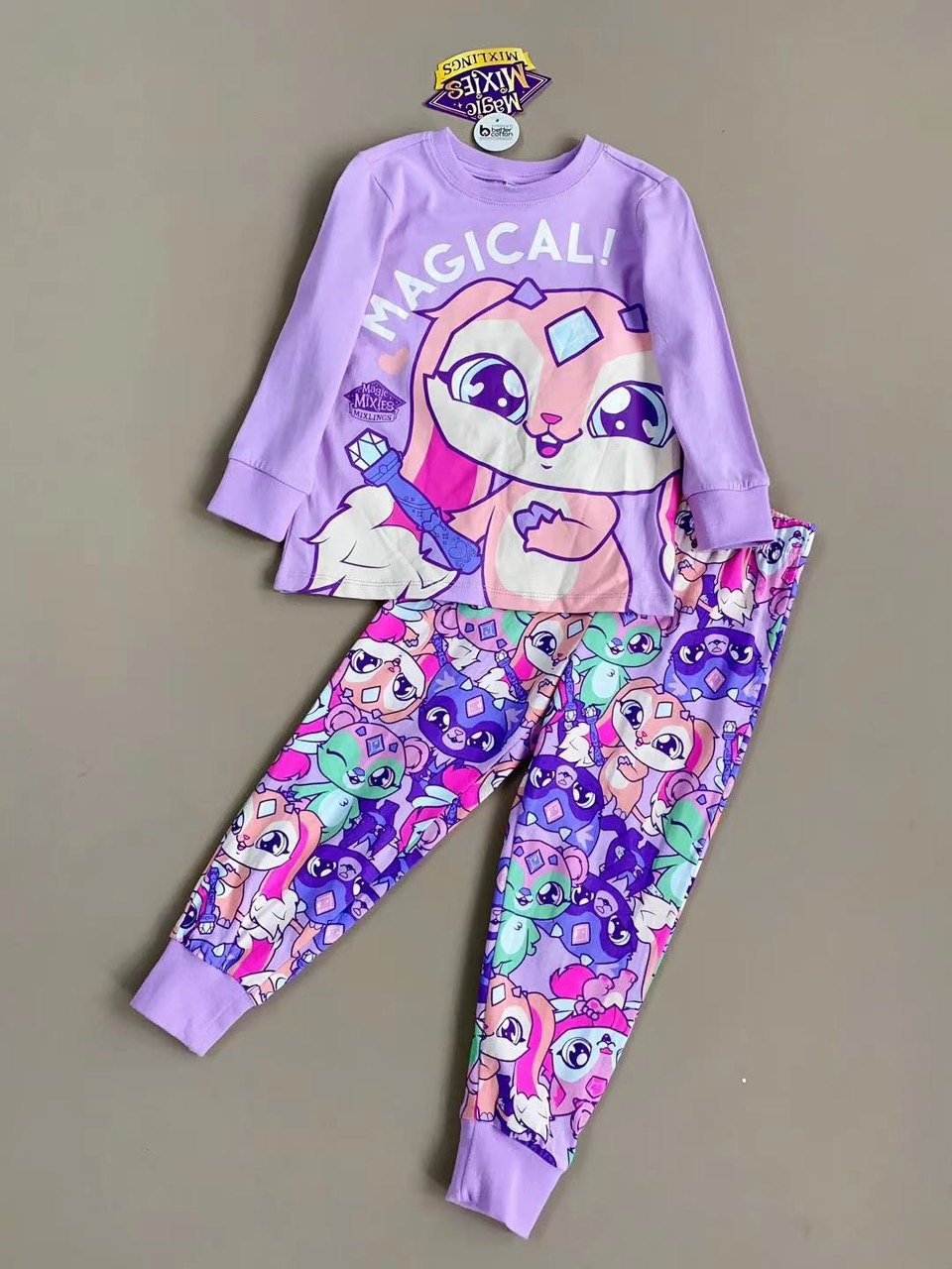 Bộ cotton Hello Kitty 2 màu cho bé gái size 1-8y