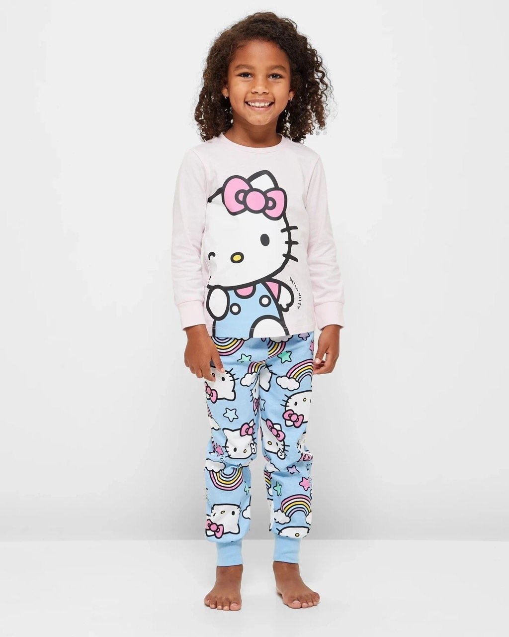 Bộ cotton Hello Kitty 2 màu cho bé gái size 1-8y