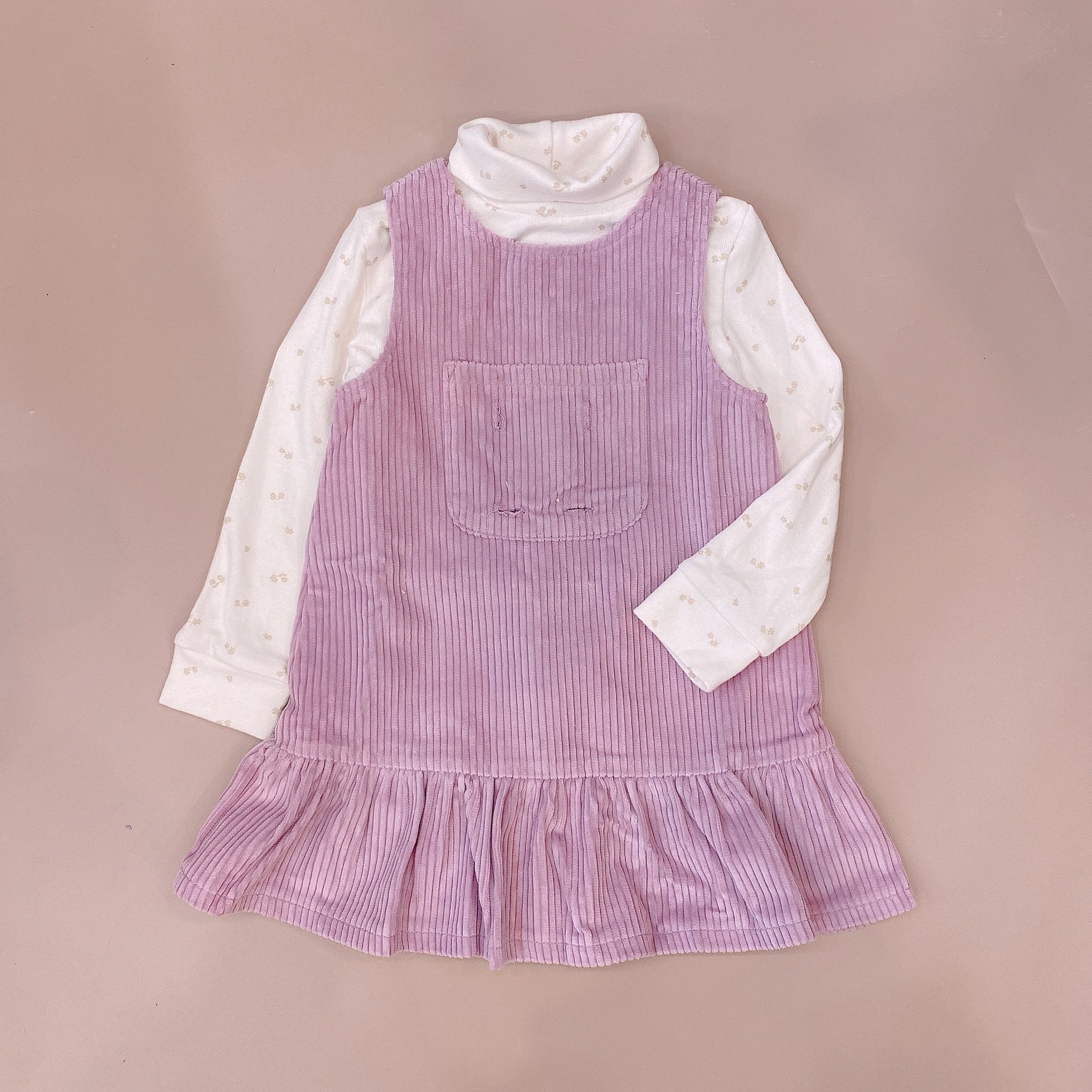 Váy yếm nhung Babidiboo màu tím đuôi cá size 100 - 140