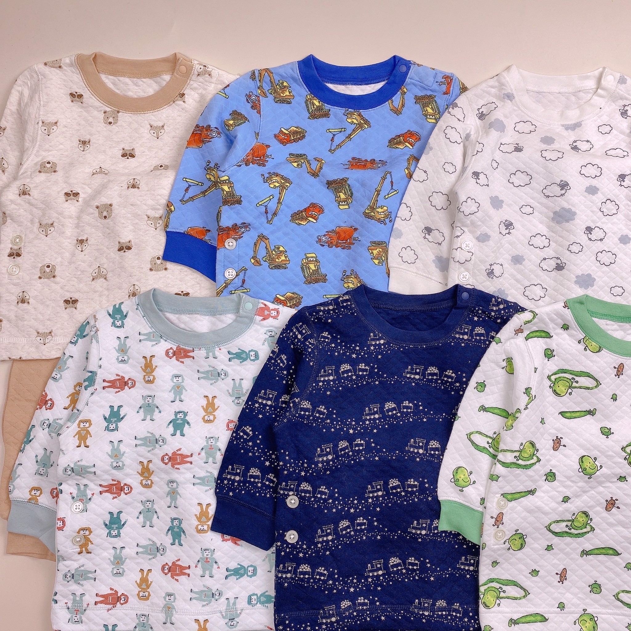Bộ nỉ trần bông Uniqlo nhiều hình Bé trai size 80 - 120