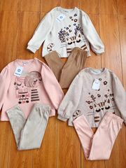 Bộ nỉ Mayoral hình hoa mèo 3 màu size 2 - 9y