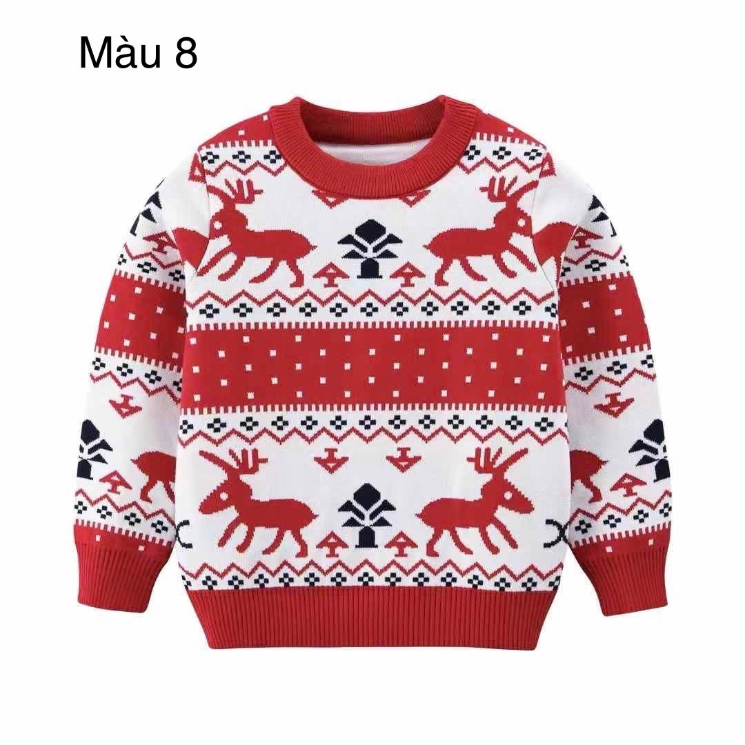 Áo len hoạ tiết Noel nhiều màu cho bé size 2-7y