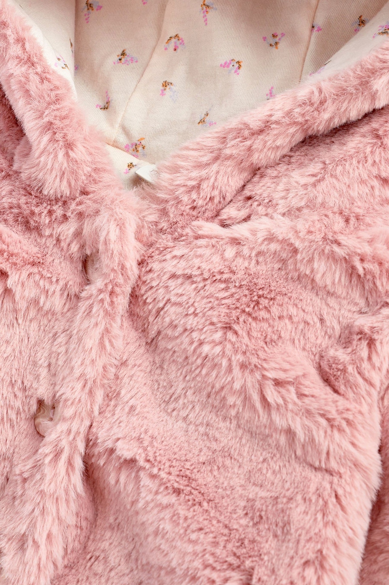 Áo khoác lông Next màu hồng tai gấu size 1m-24m