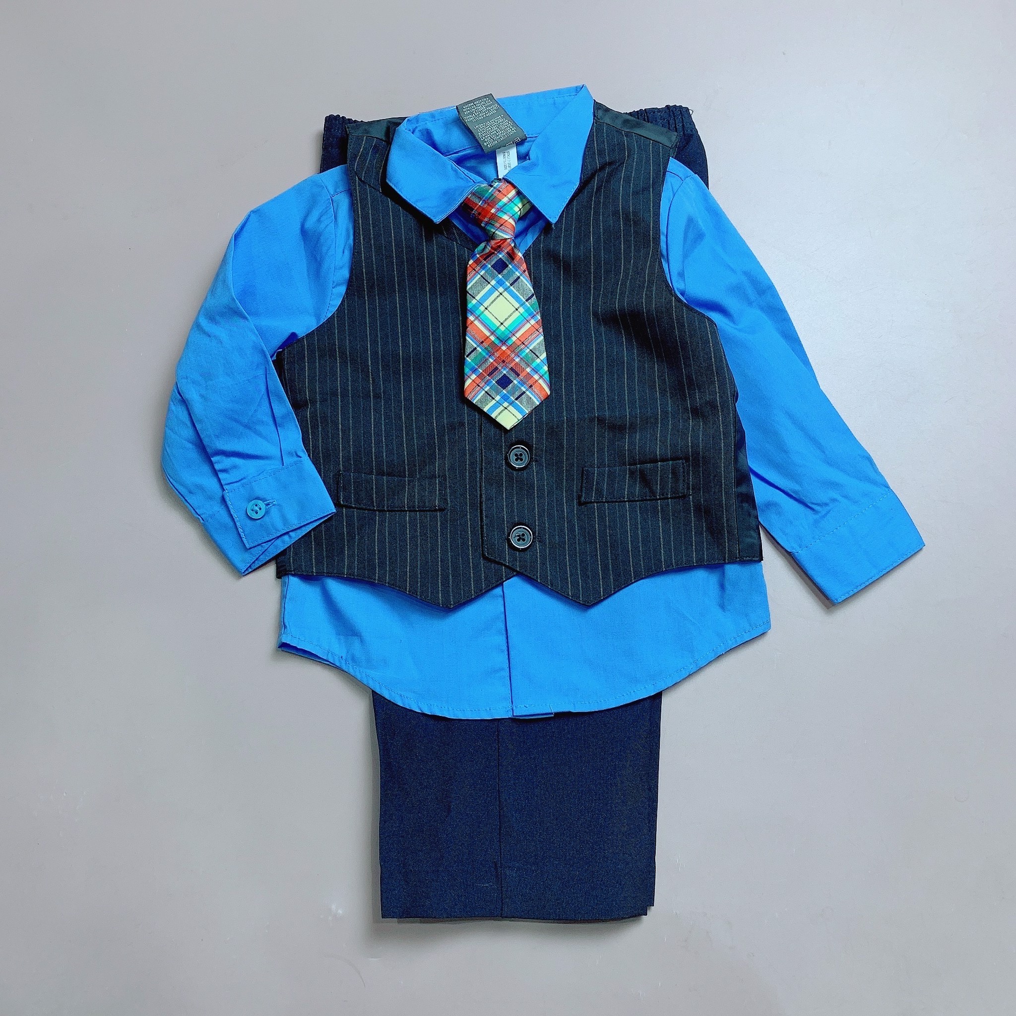 Set 4ct vest bé trai - xanh đậm 24m