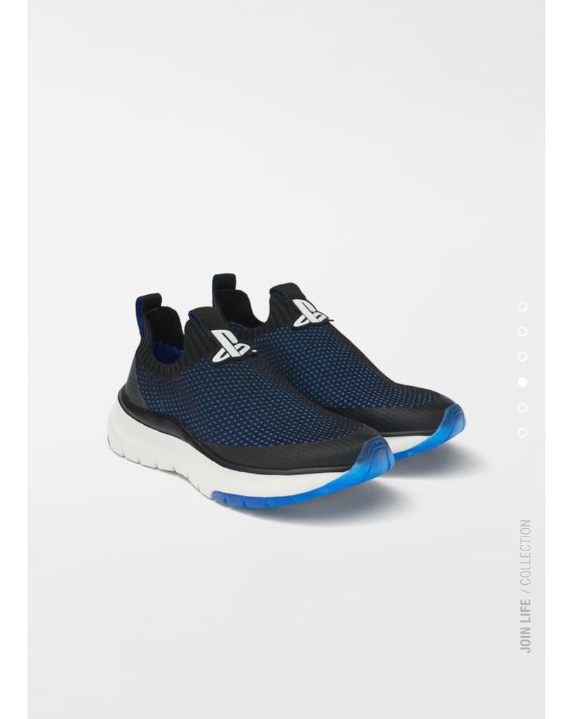 Giầy sneaker Zara chun đen chấm xanh BT
