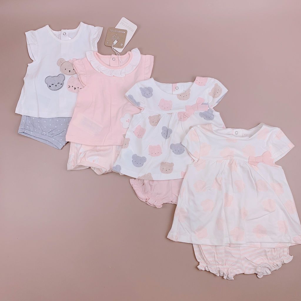 Bộ cotton Mayoral 4 hình gấu / hoa BG 1-18m