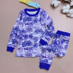 Bộ cotton Vaenait Baby xuất Hàn - trắng hoa tím
