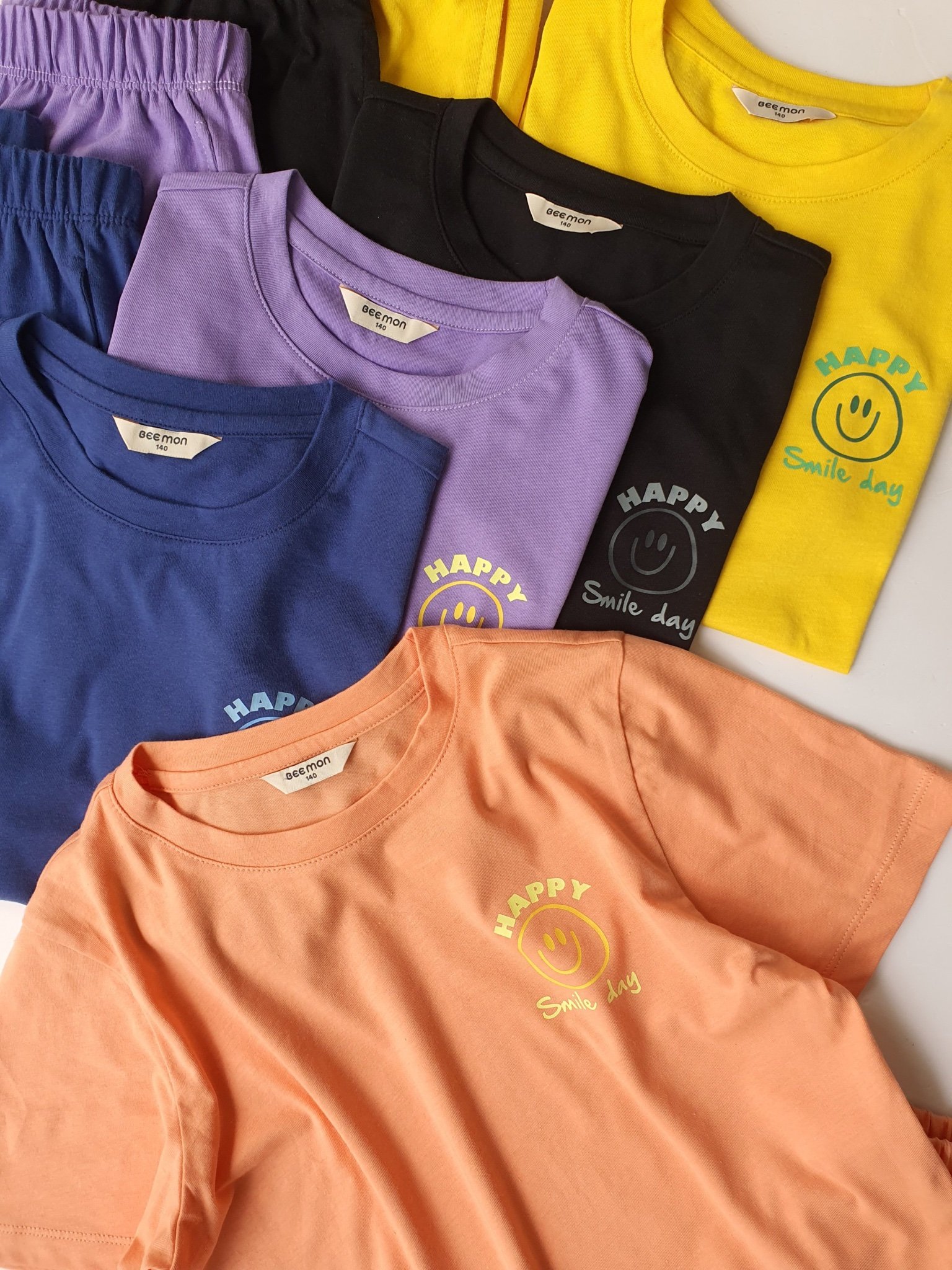 Bộ cotton Bee Mon mặt cười 5 màu BTBG size 110 - 160 - Bảng màu 2