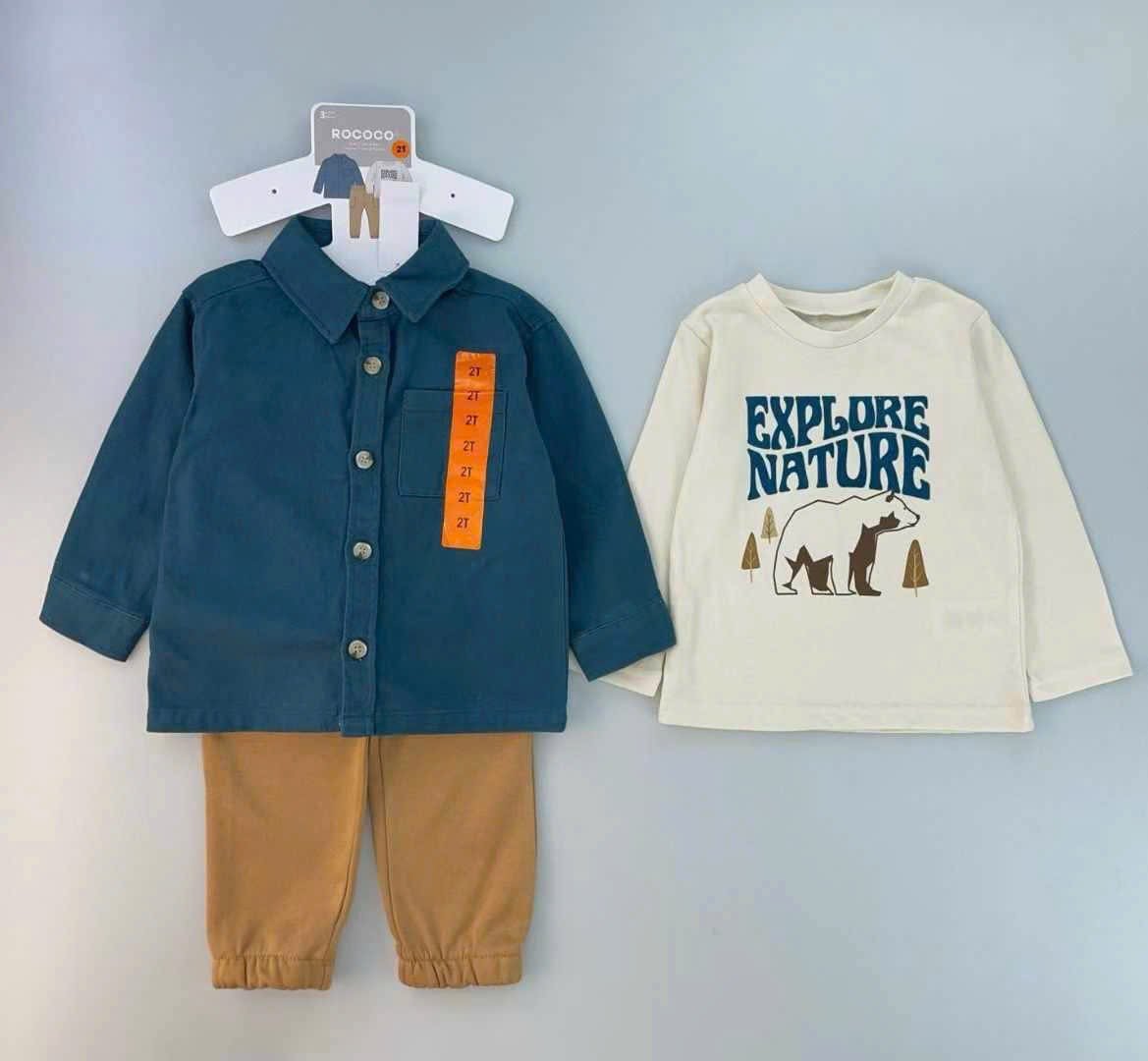 Set 3 chi tiết Rococo 2 mẫu Bé Trai size 12m - 4y