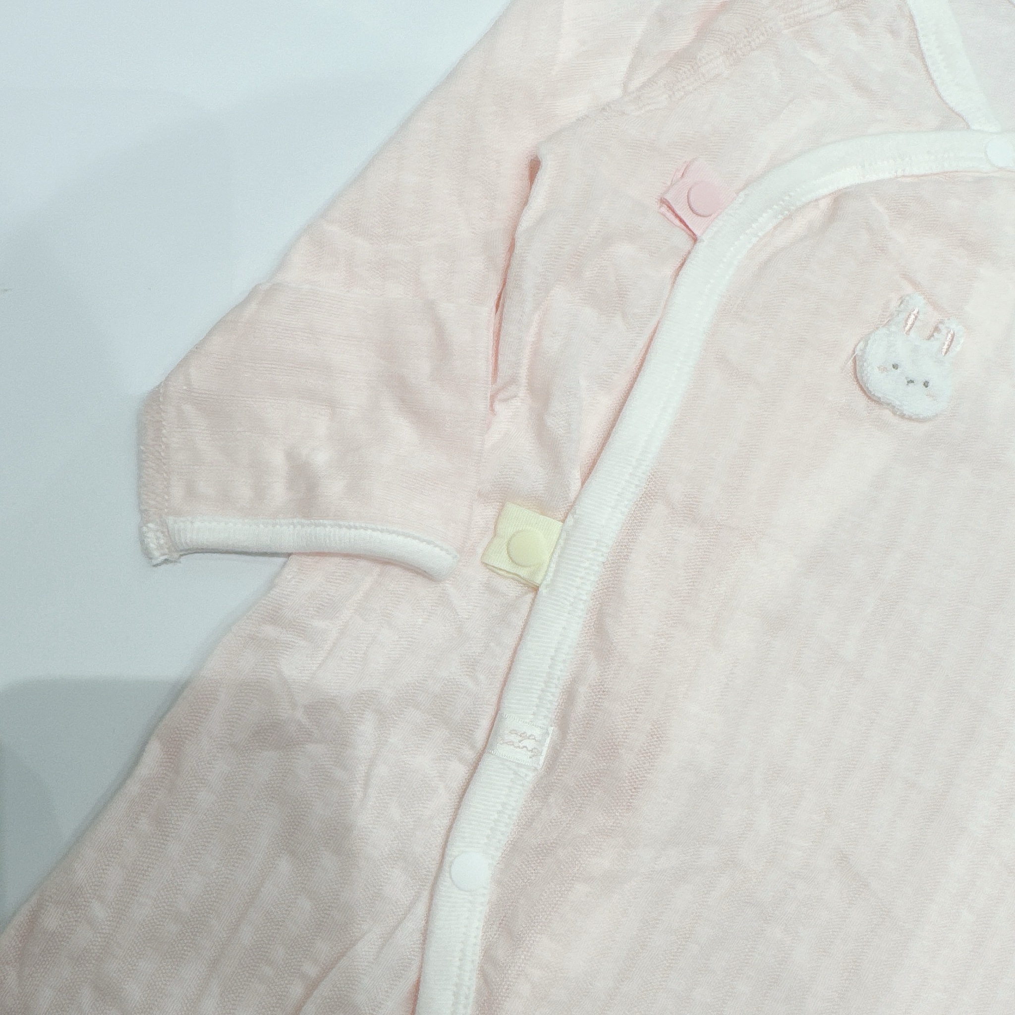 Body sơ sinh Agabang hồng thỏ vải thông hơi bé gái size 0-6m