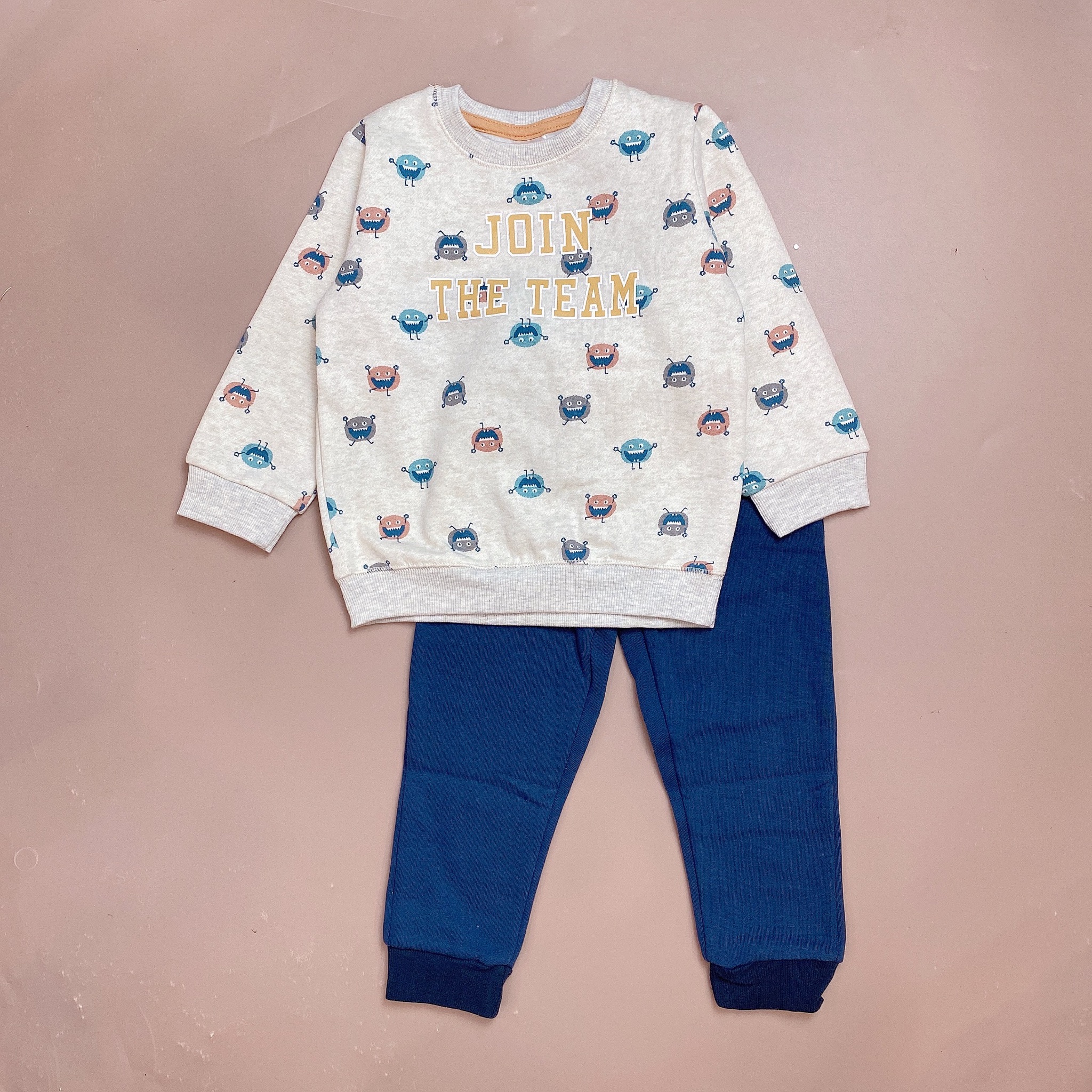 Bộ nỉ bông Muji nhiều hình Disney Bé trai size 2 - 5y