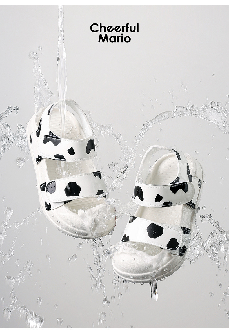 Sandal quai dán Mario hoạ tiết động vật nhiều màu cho bé size 140-190