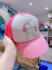 Mũ lưỡi trai C&A trắng phối hồng lưới unicorn size 4-8y