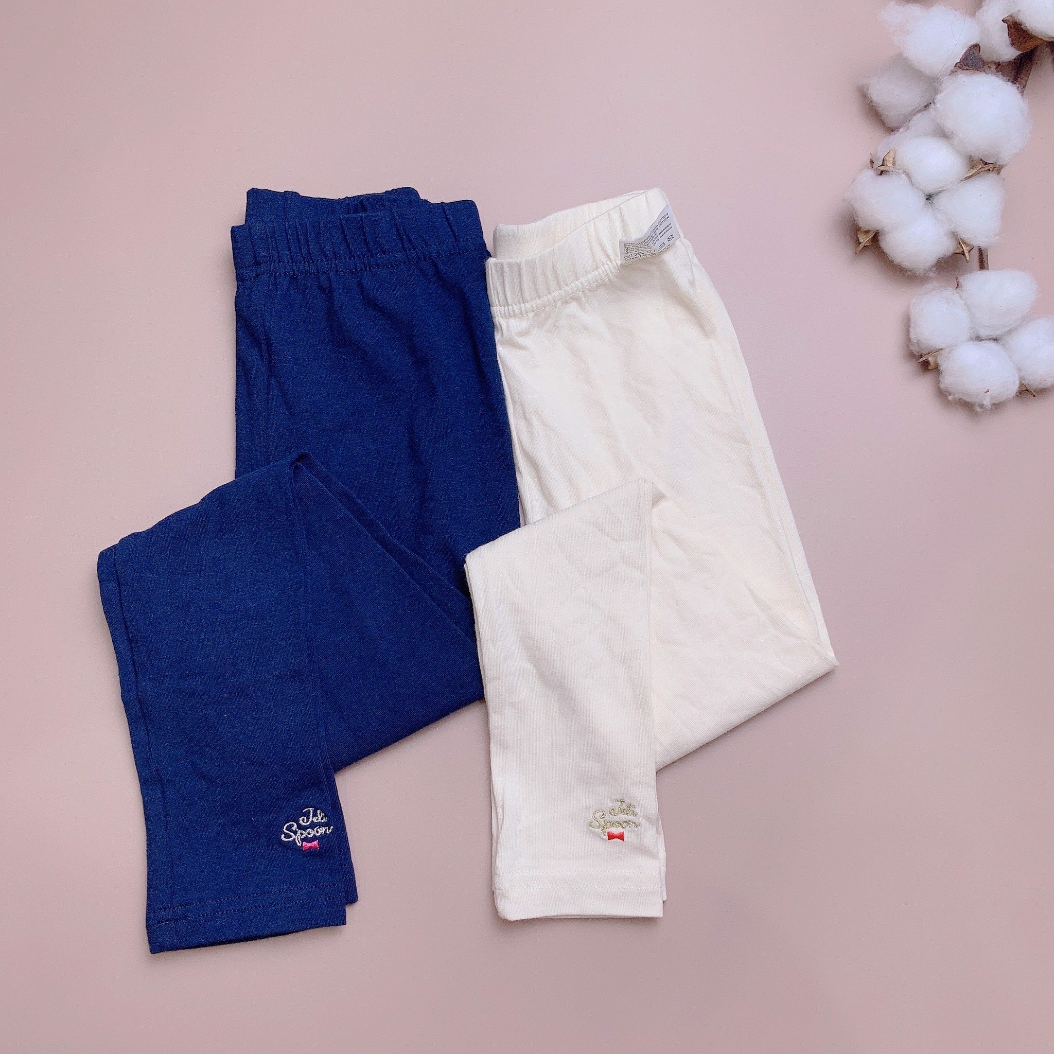 Legging Jelispoon cotton gấu thêu chữ nơ