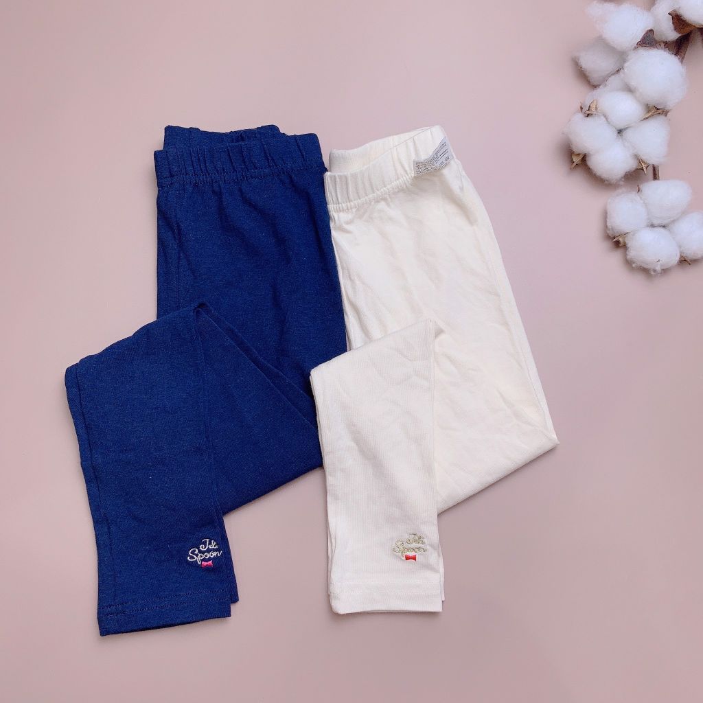 Legging Jelispoon cotton gấu thêu chữ nơ