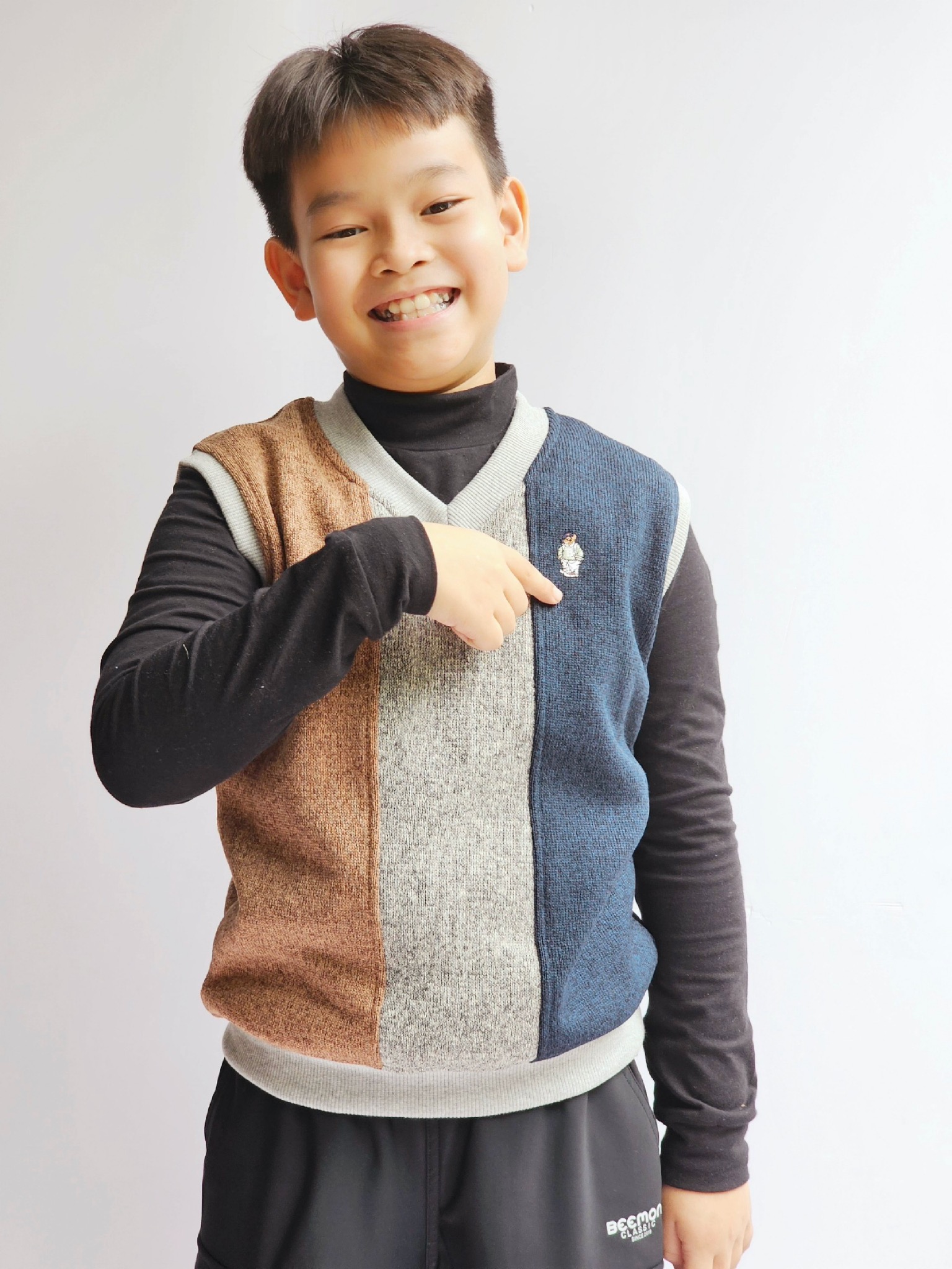 Áo gile nỉ len Bee Mon phối màu BTBG size 120-160