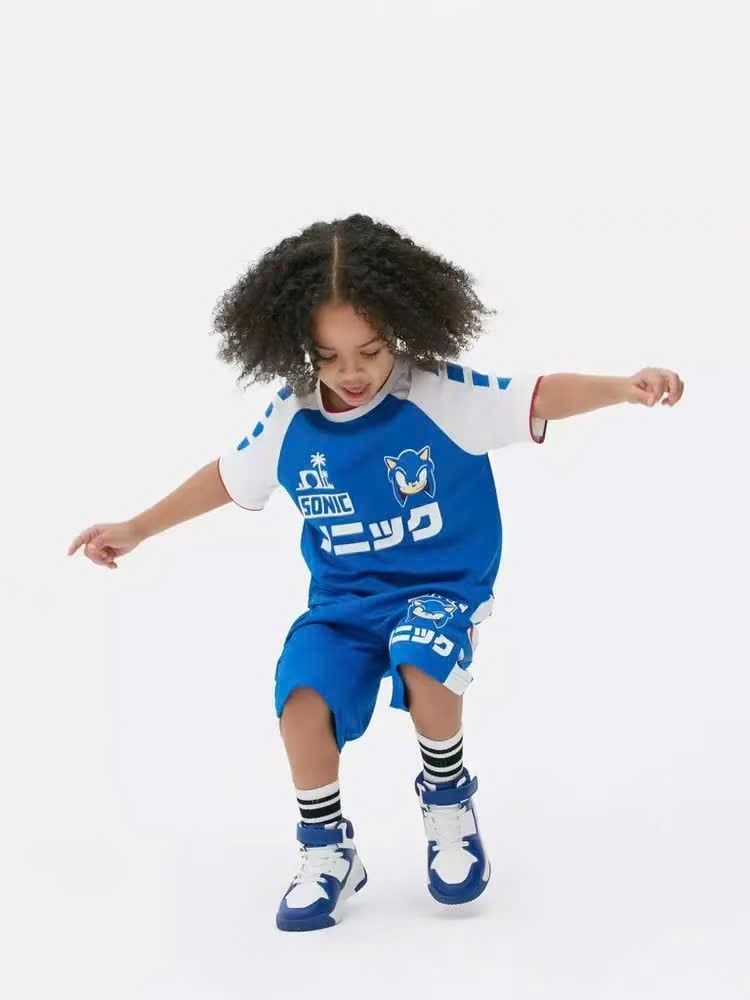 Bộ thể thao Pri.mark dư xịn màu xanh Sonic bé trai size 1-8y