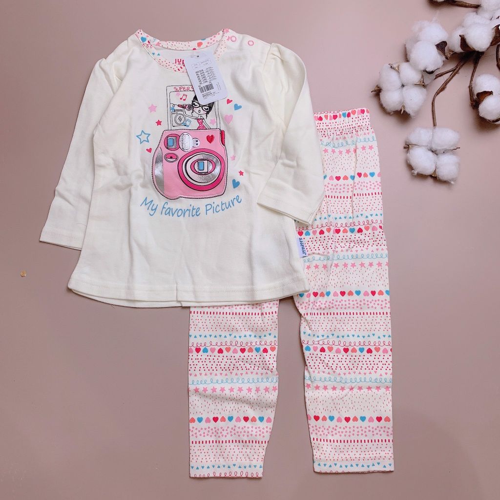 Bộ cotton Juniors màu kem máy ảnh