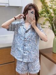 Bộ Pyjama Beemon vải thô hoa nhí cho Mẹ freesize 55-65kg