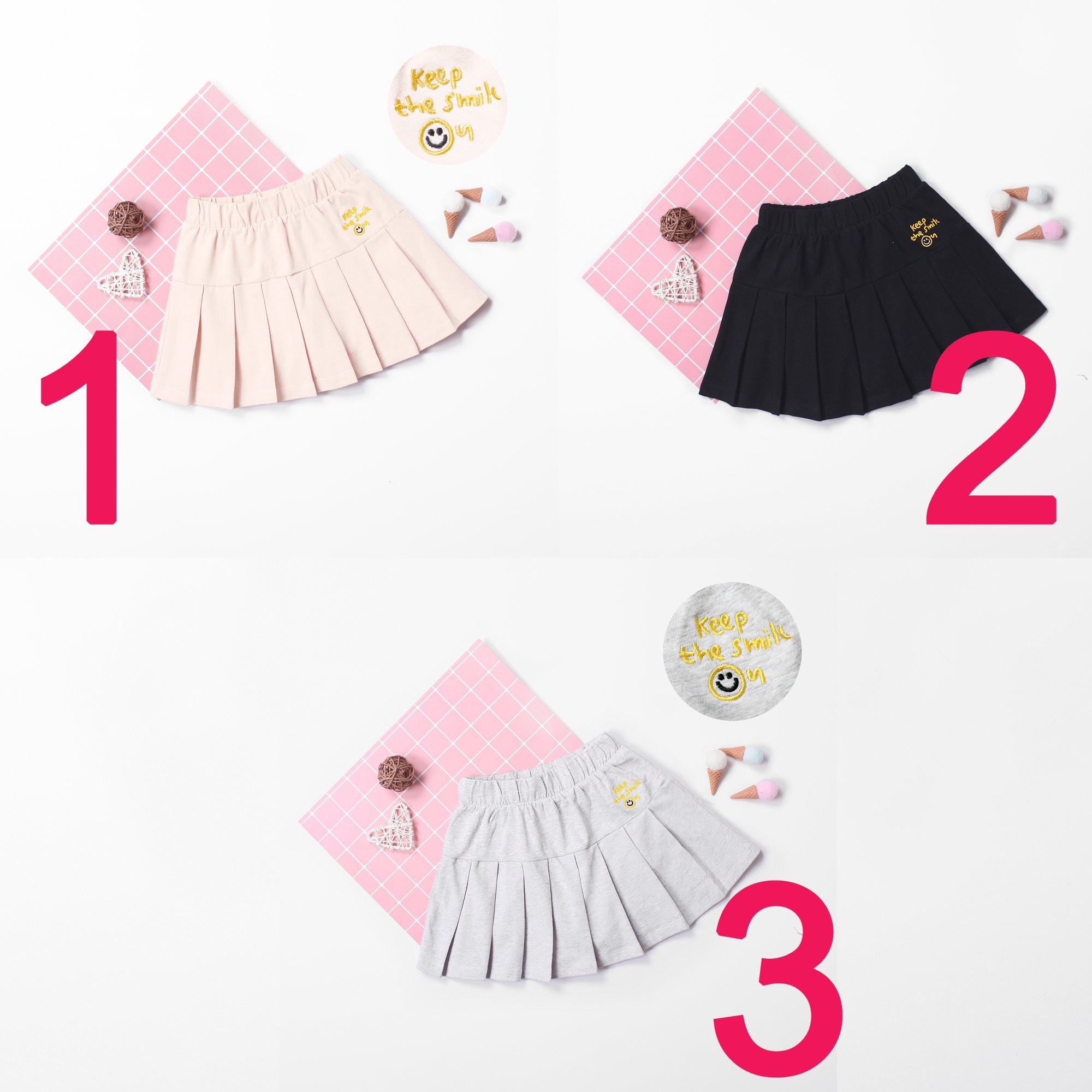 Chân váy cotton Nexxi xếp ly lót chip đùi BG - 4 màu