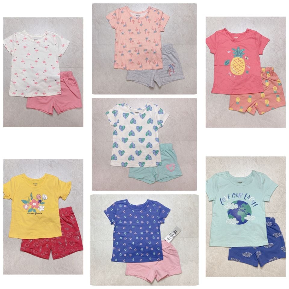 Bộ cotton Pekkle nhiều mẫu Bé Gái size 3y / 4y / 5y
