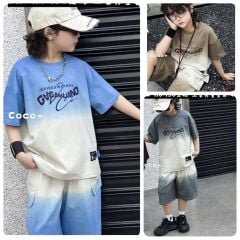 66036 - Bộ QC cotton loang sắc màu bé trai size 110-150
