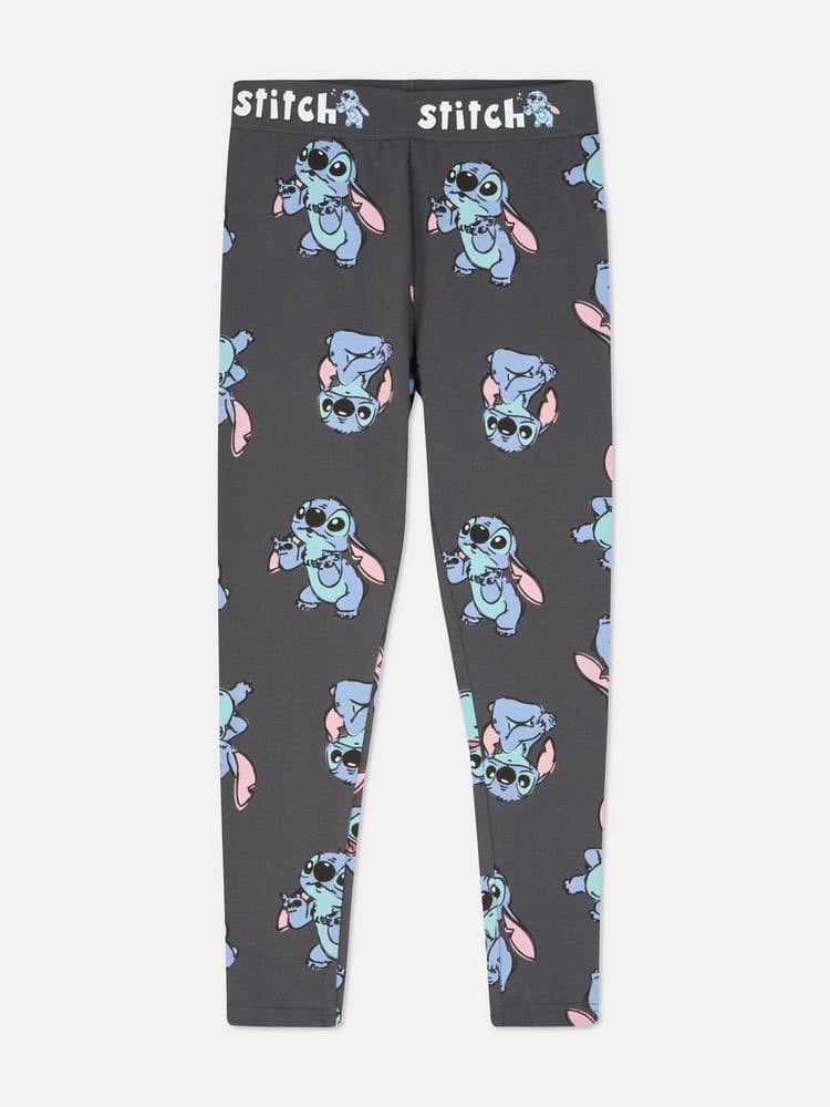 Bộ Primark áo nỉ bông hoodie hồng Stitch + quần legging cotton size 7 - 15y