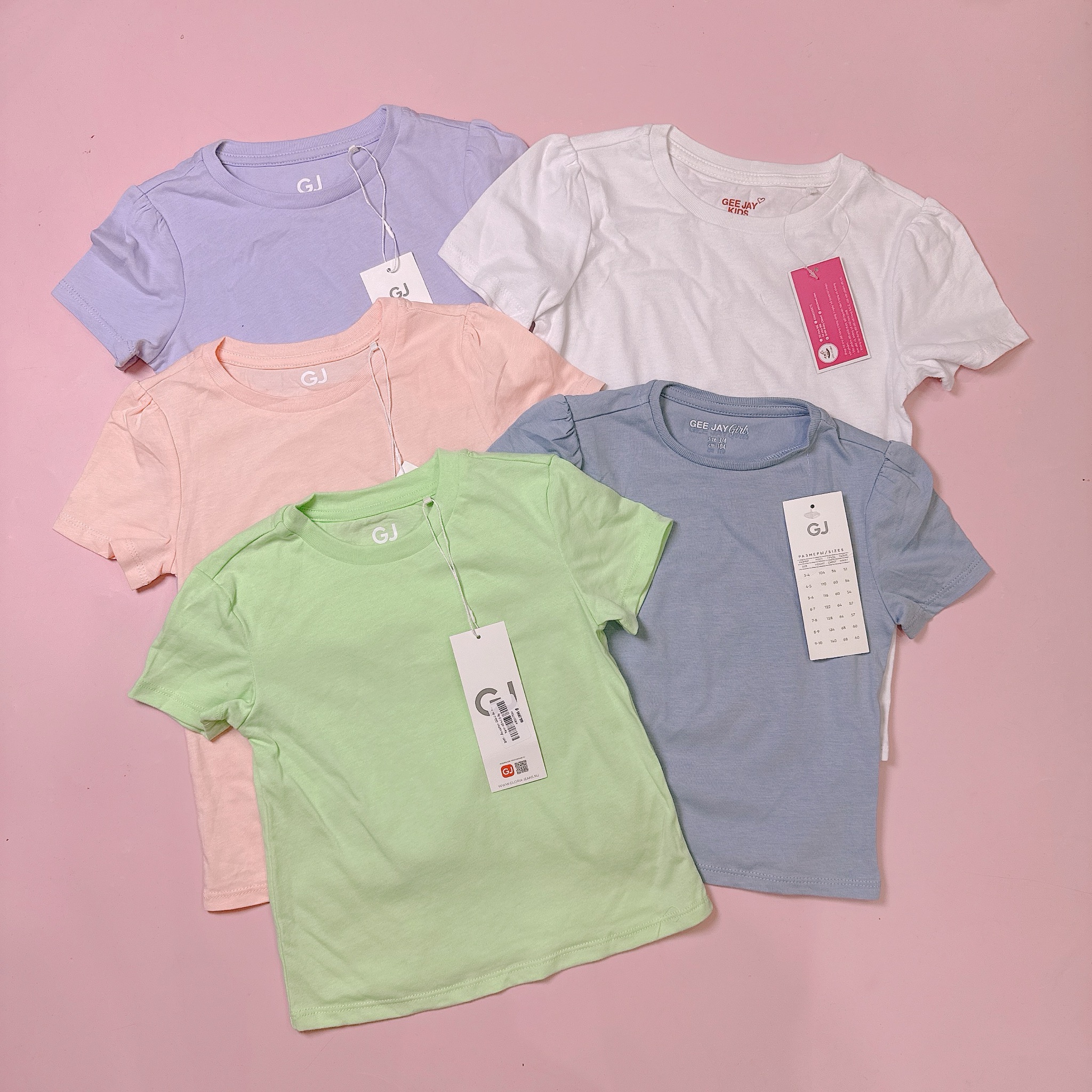 BM1 - Áo cotton GGJJ dư xịn trơn nhiều màu cho bé gái size 1-8y