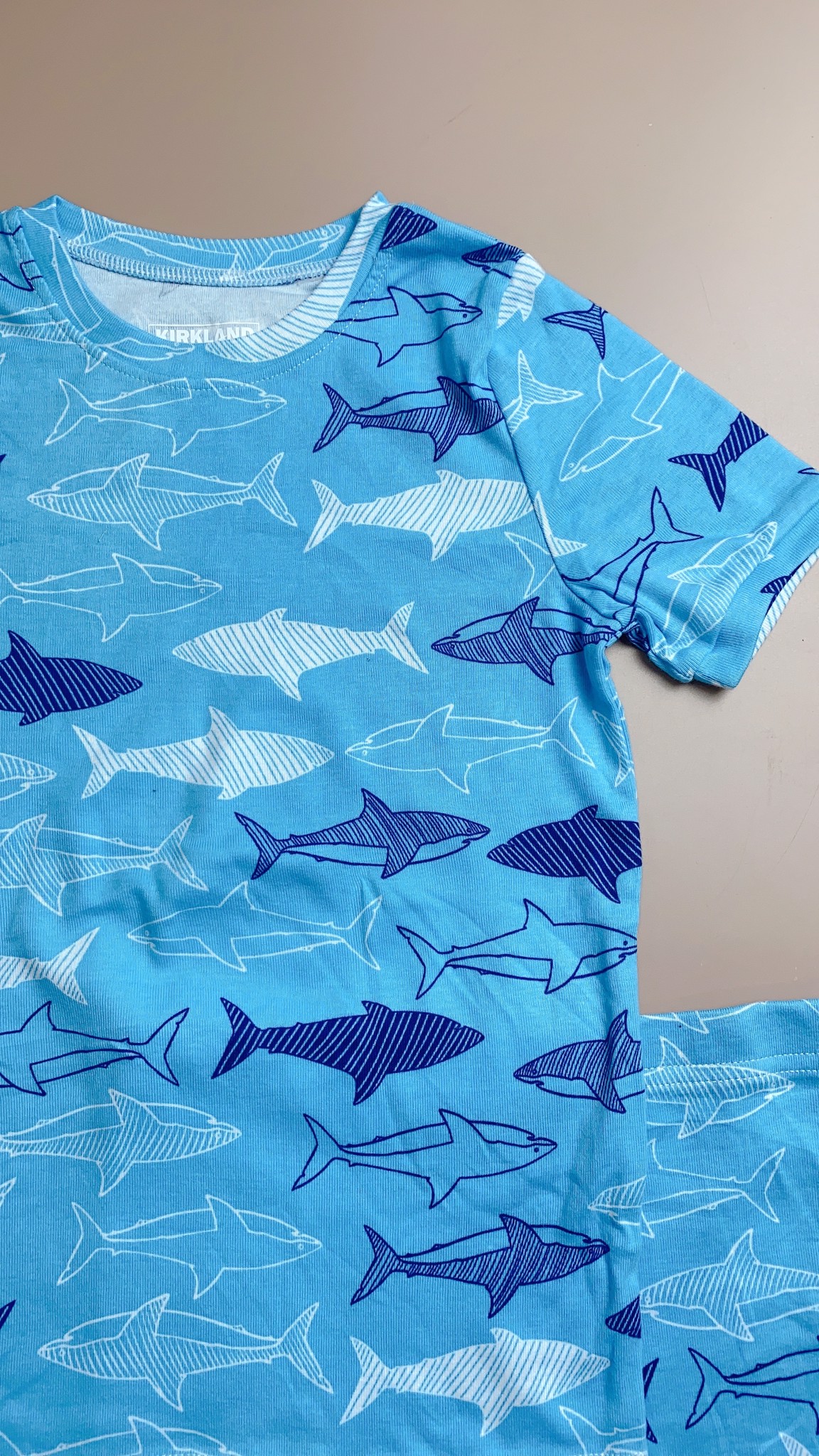 Bộ cotton Kirkland BT - màu xanh hình cá mập