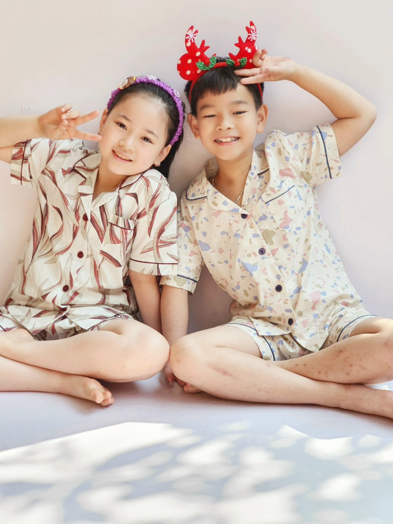 Bộ thô Pyjama Bee Mon 3 họa tiết cho Mẹ và Bé