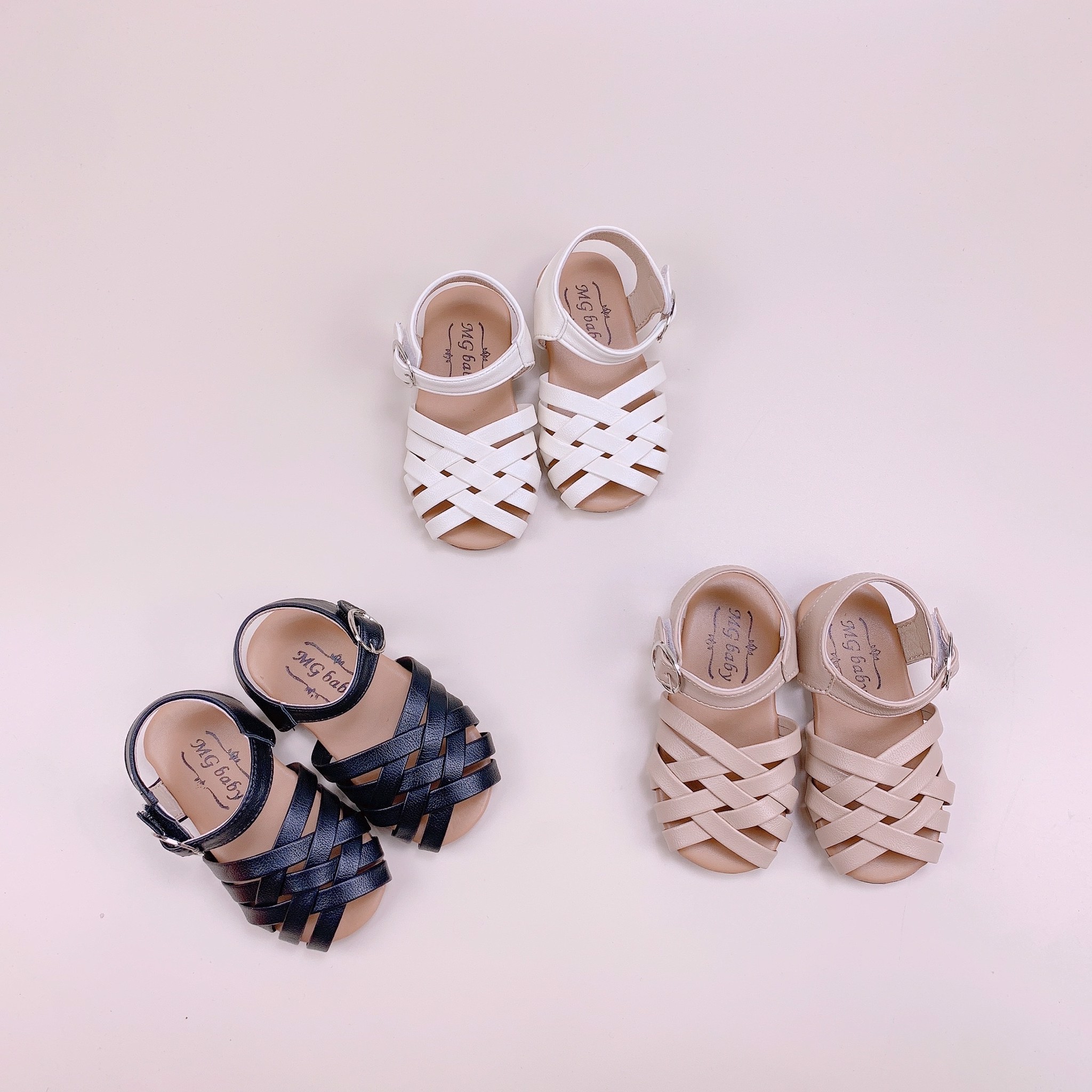 Sandal MG baby bé gái - Rọ đan chéo nhiều màu