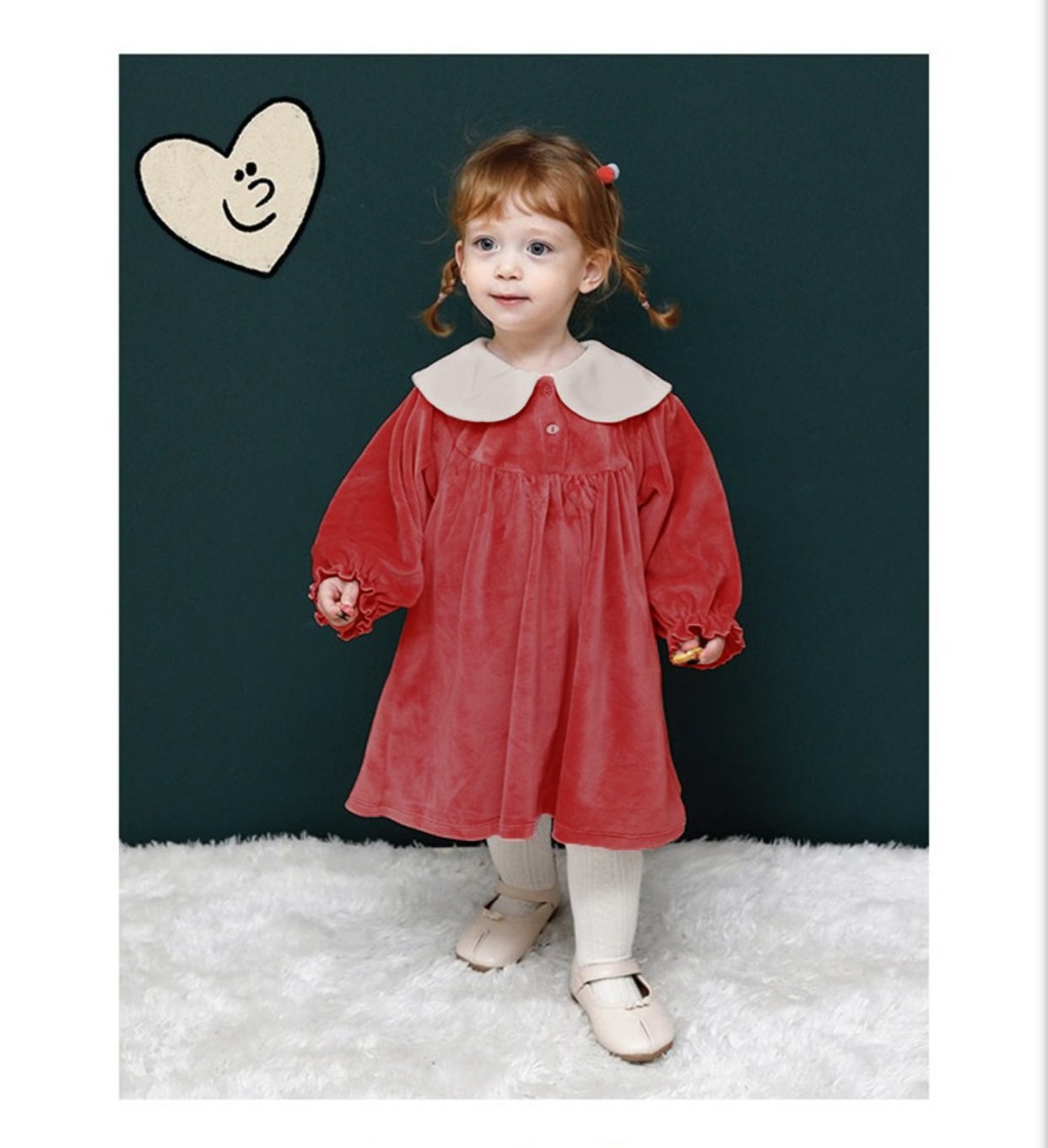 Váy nhung cổ sen lưng thỏ Milkmile 3 màu đỏ / vàng / hồng size 90 - 140
