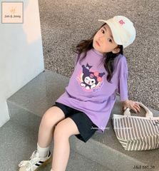 Bộ Jam & Jenny Kuromi màu tím mix quần cotton đen size 2-3y đến 11-12y