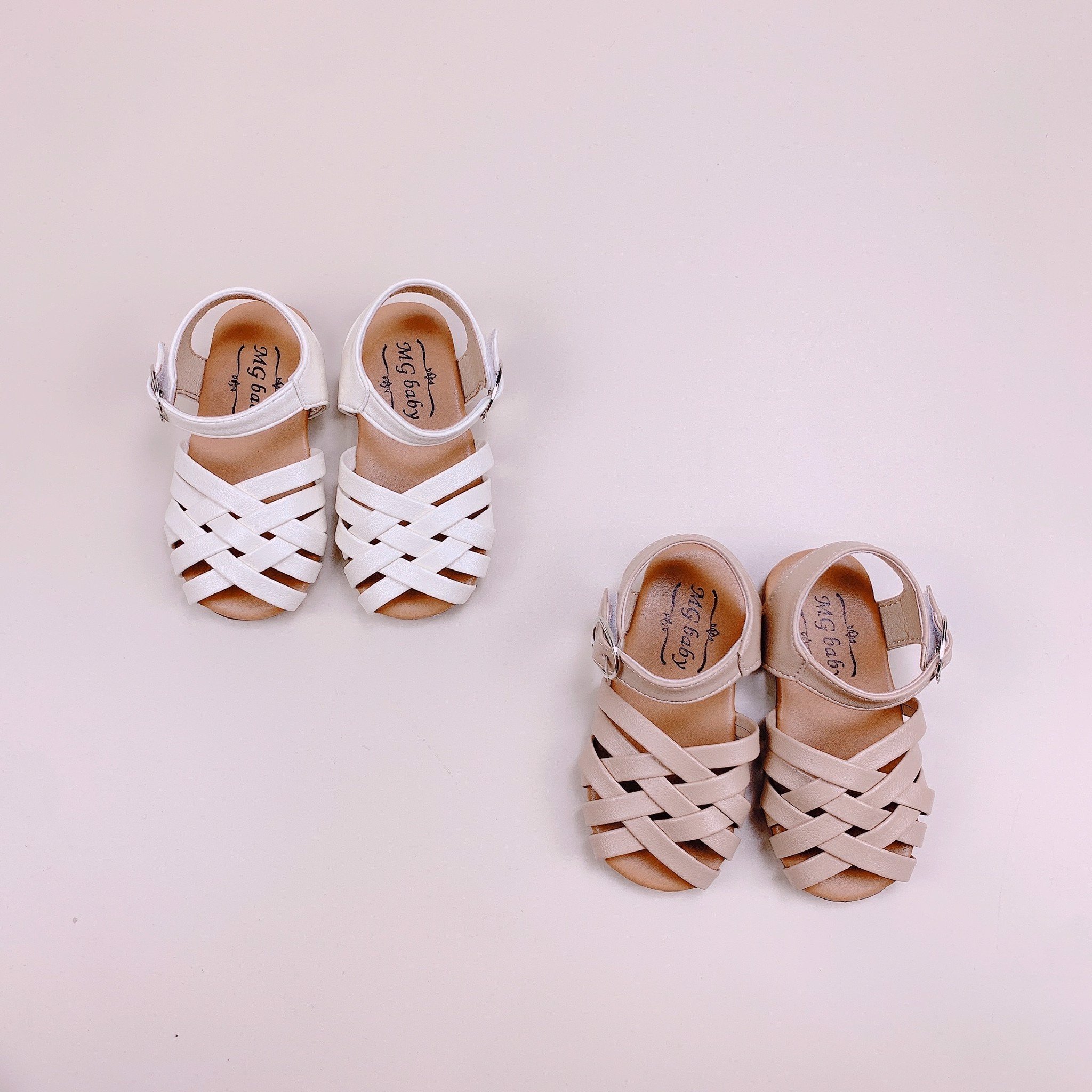 Sandal MG baby bé gái - Rọ đan chéo nhiều màu