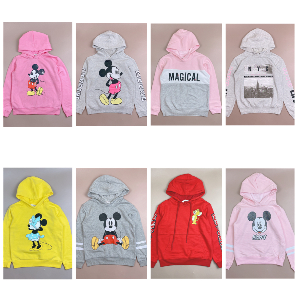Áo hoodie nỉ bông / da cá HM nhiều hình BG size 6 - 14y