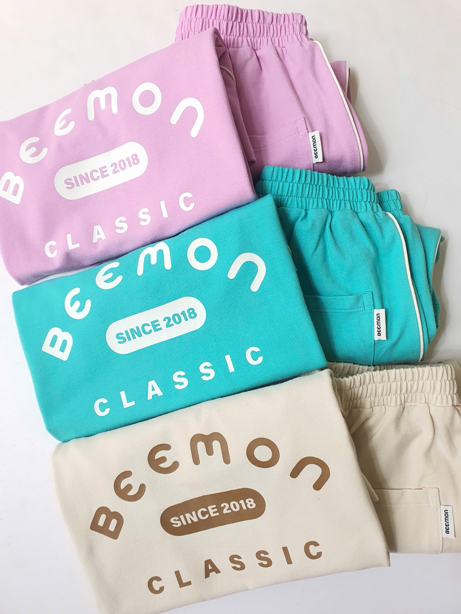 Bộ cotton Bee Mon Classic 3 màu cho bé size 120-160