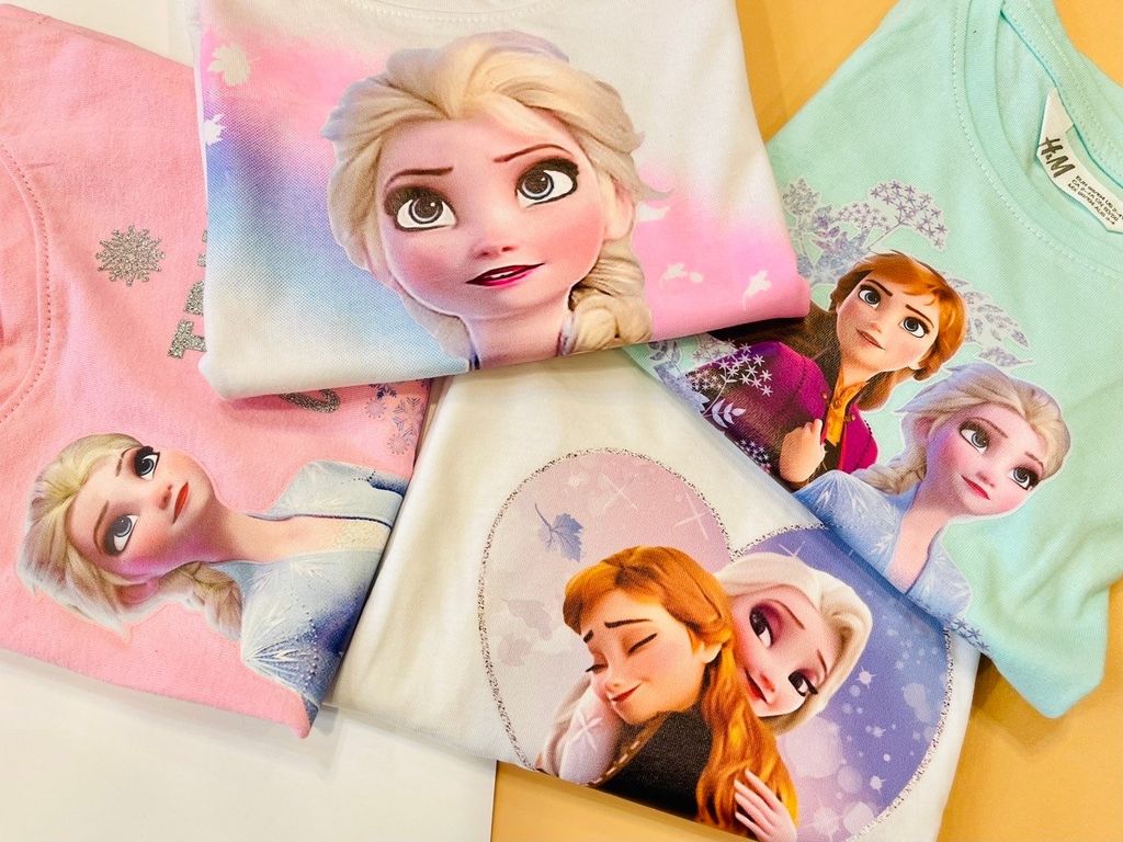 Áo cotton HM Elsa nhiều hình BG 2-10y