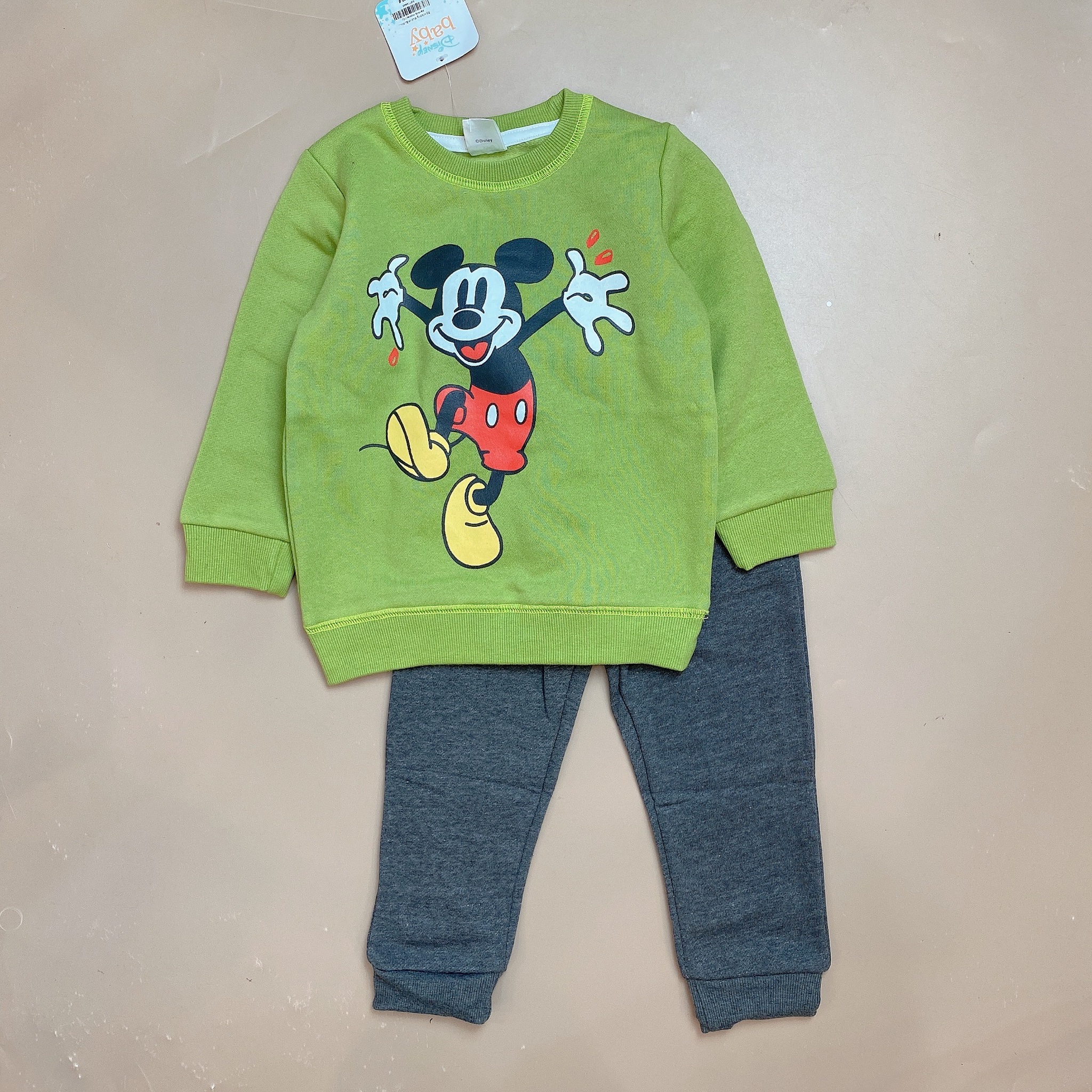 Bộ nỉ bông Muji nhiều hình Disney Bé trai size 2 - 5y