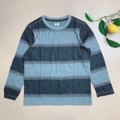Áo cotton dài tay Oldnavy đại bé trai- kẻ ghi đen