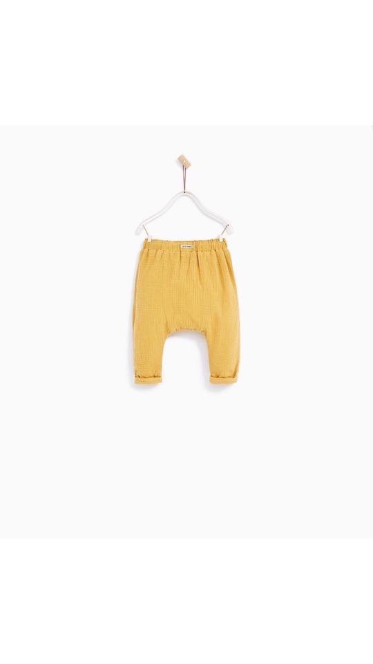 Quần vải xô muslin zara 2 màu vàng/hồng BTBG