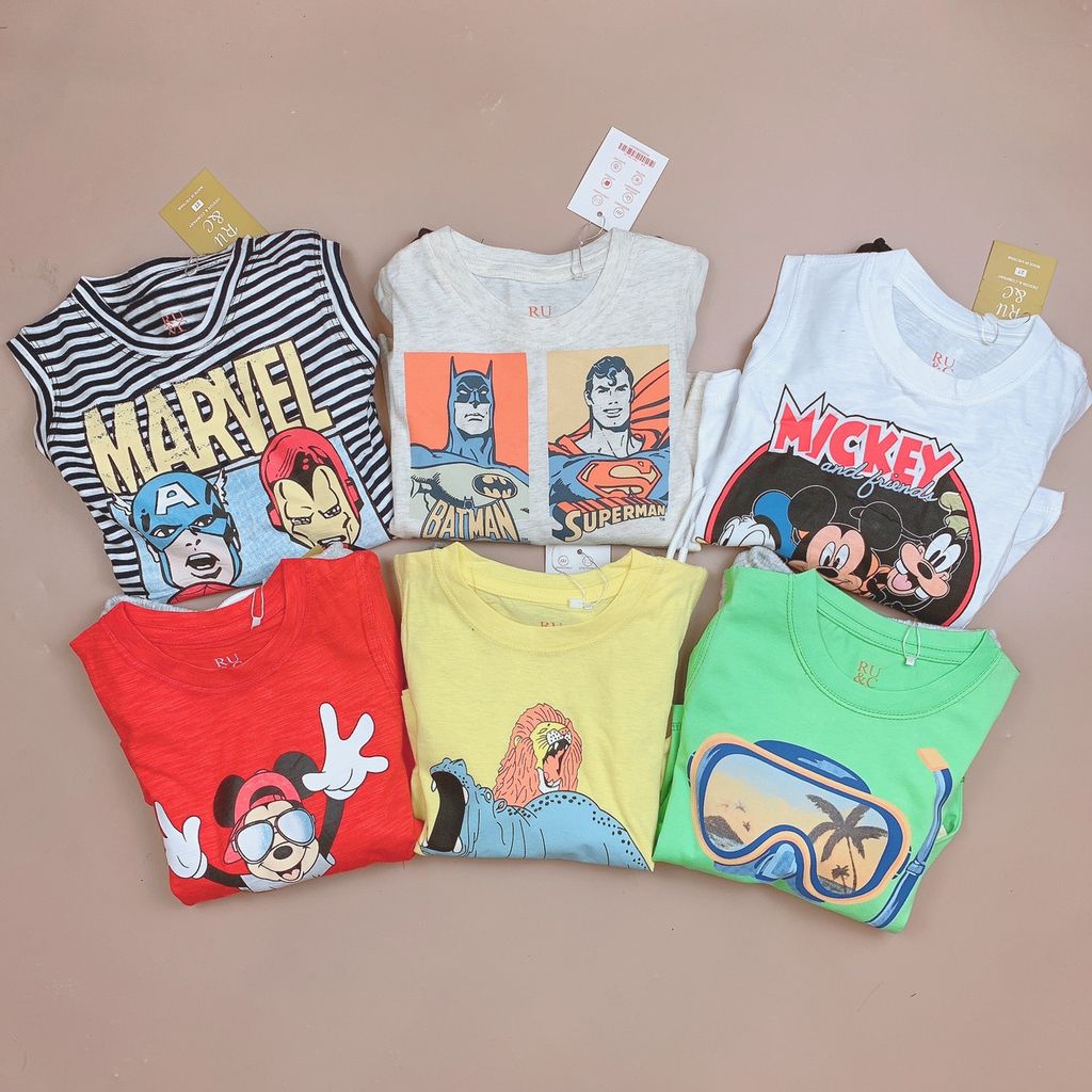 Bộ 3 lỗ cotton Ru & C nhiều hình size 2 - 7y