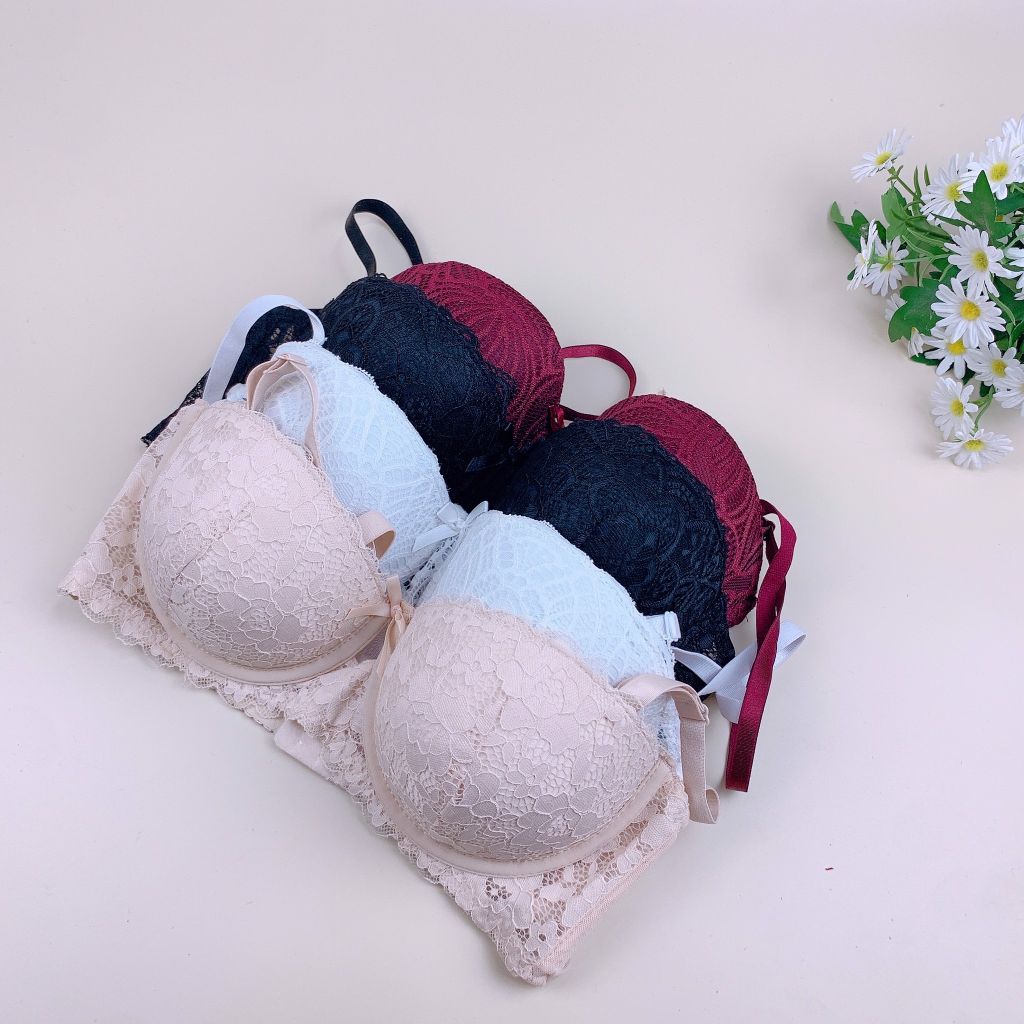 Áo lót Bra ren quả ngang JBG, Beauty Secret, Legit có đẩy ngực (trừ màu mận đệm mỏng)