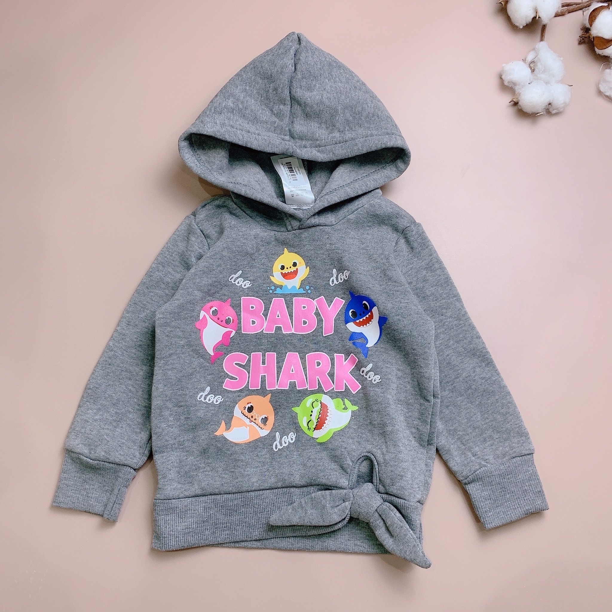 Áo nỉ Hoodie Pinkfong BG - màu ghi Baby Shark